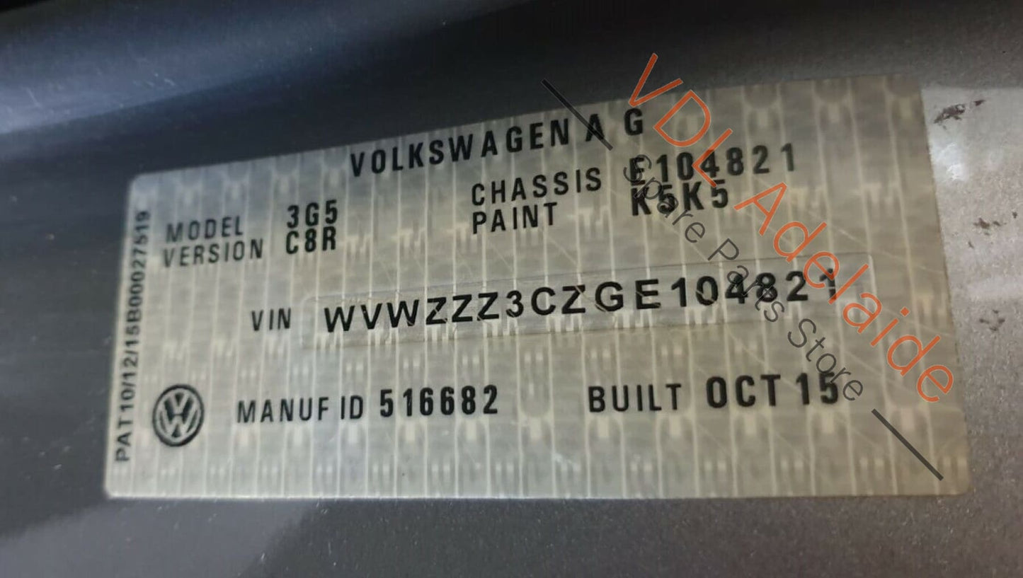VW Passat B8 3G Interior Roof Dome Reading Light Sunroof Switch 5G0867489B PAT2 5G9971499