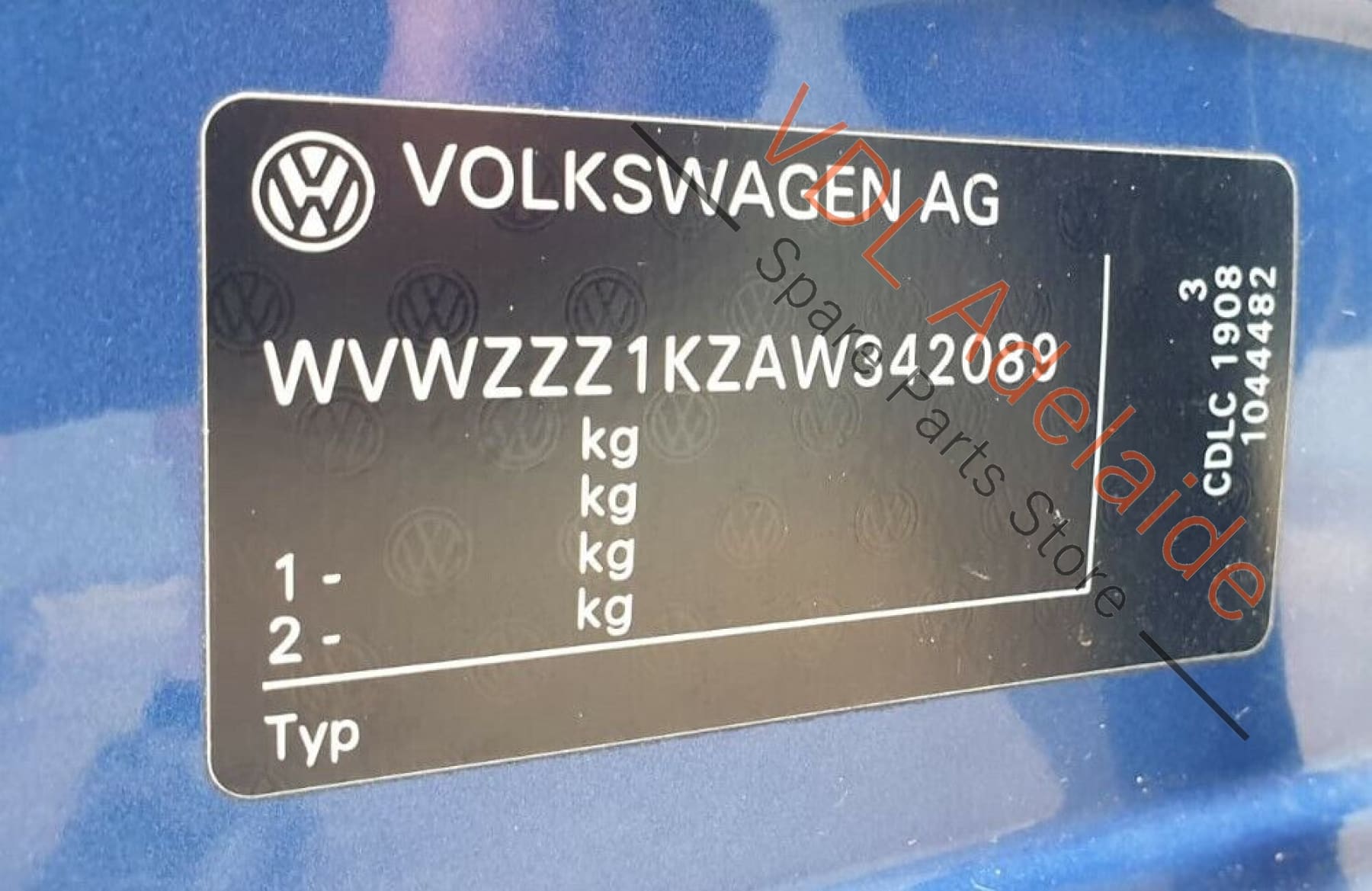 VW Golf Mk6 Rear Left Exterior Door B-Pillar Black Trim 5K6839901B HOU3
