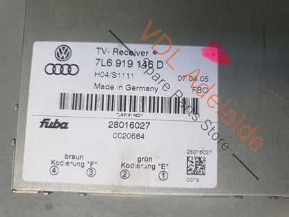 Audi Q7 Volkswagen VW Touareg 7L Television TV Receiver 7L6919146D REG 7L6919146D