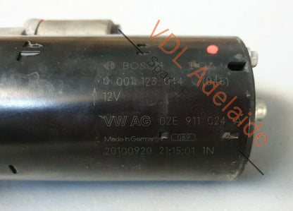 Audi A1 8X 2010-2018 VW AG Bosch Engine Starter Motor 02E911024A RUB 02E911024A