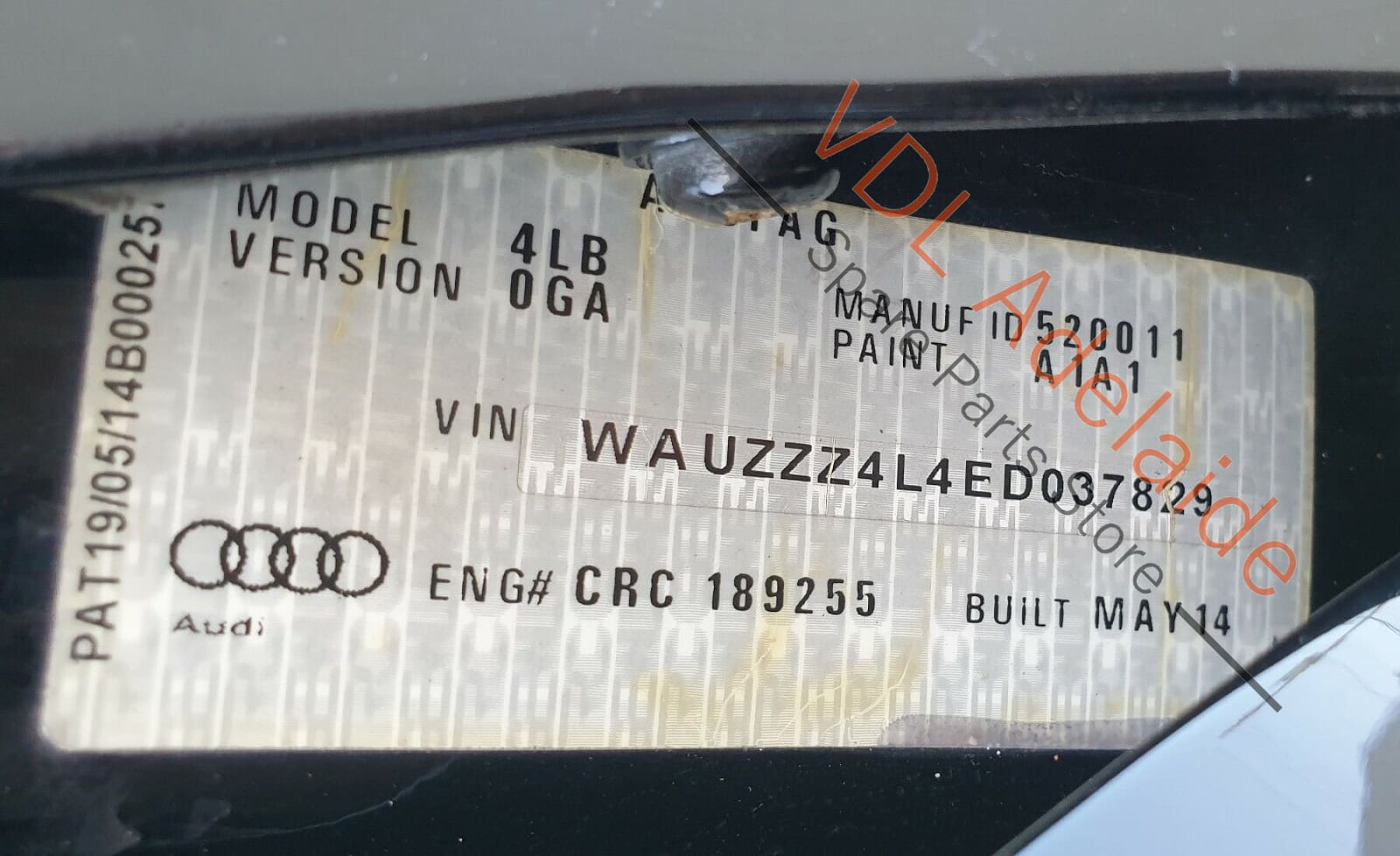 Audi Q7 4L Rear Right Door Shell Panel Black ROS 4L0833052