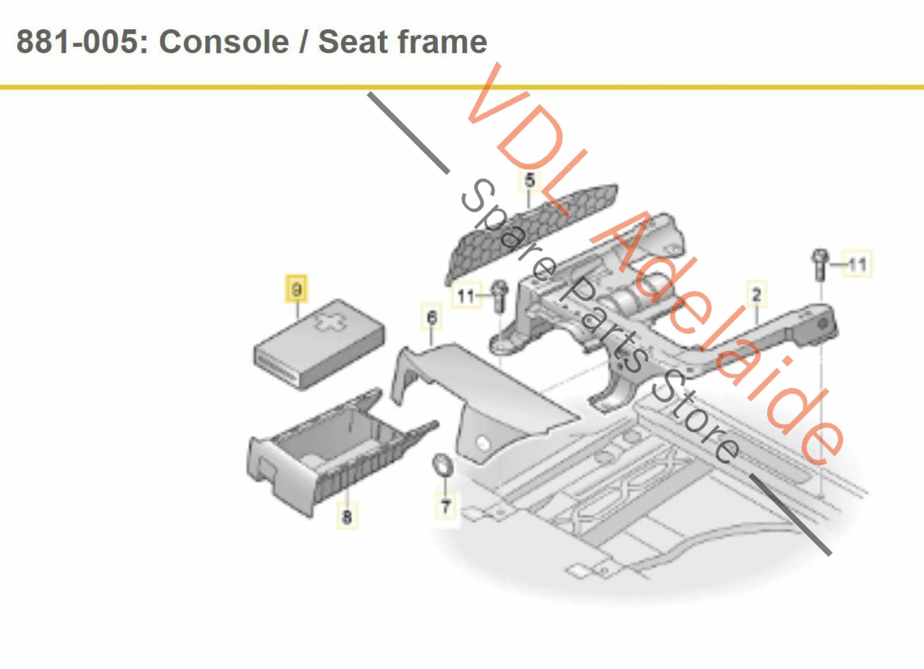 Audi Q7 4L Front Right Under Seat Compartment Storage Draw Box Assembly ROS 7L0882602AB