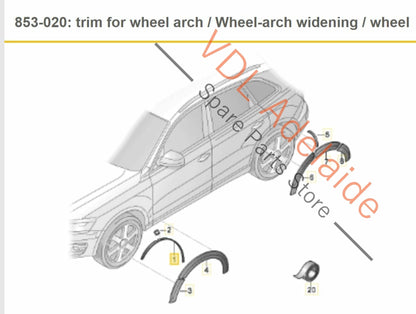 Audi SQ5 Q5 8R S-Line Front Wheel Arch Flare Trim Moulding Pair OSC2 8R0853718