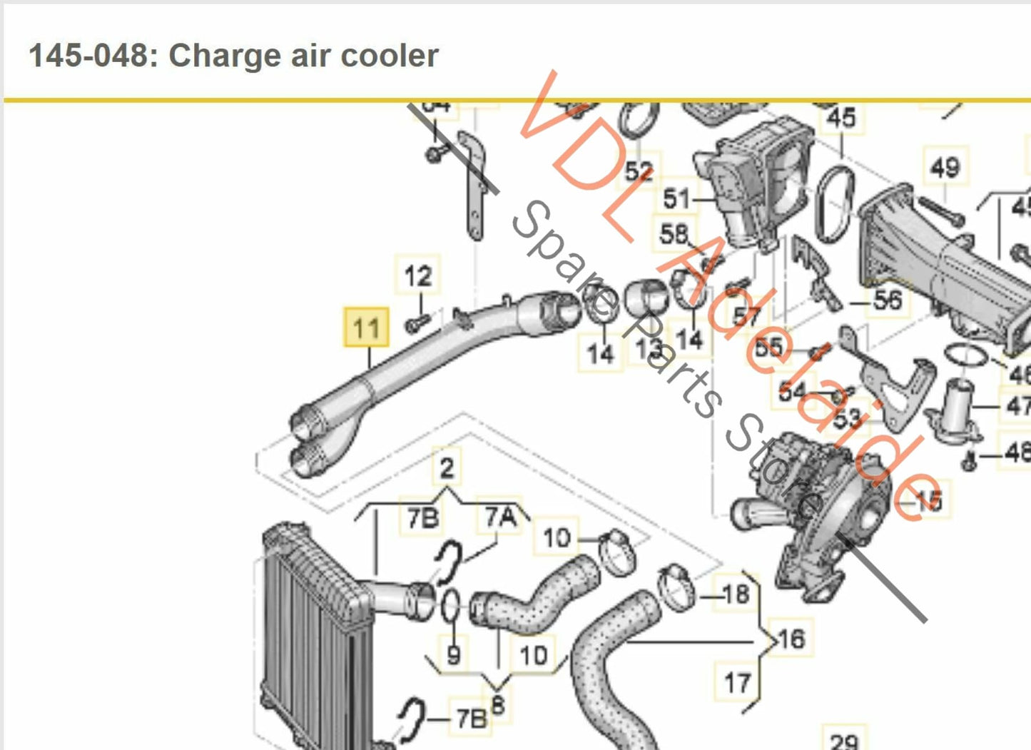 Audi Q7 4L Porsche Touareg 3.0 TDI Charge Air Pressure Pipe 059145731DD ROS 059145731DD