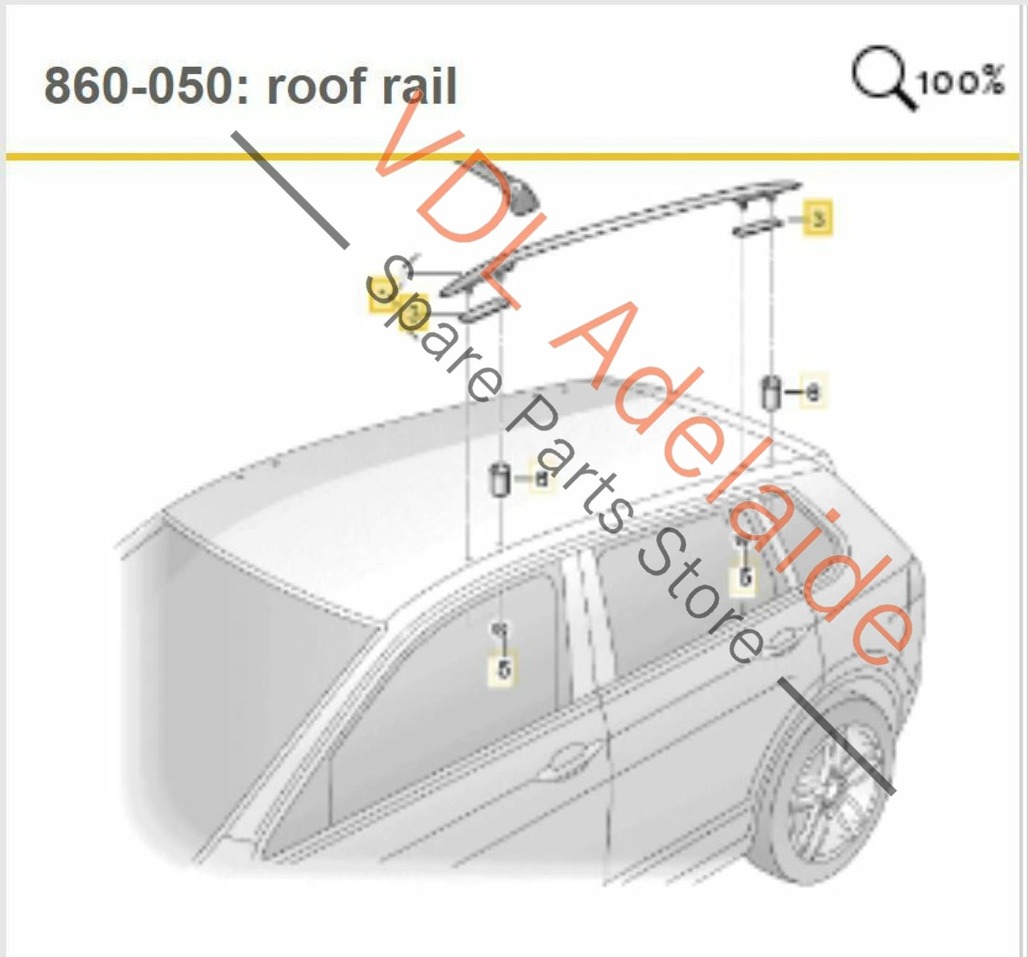 VW Tiguan R Mk2 2016 - 2021 5NA Allspace Pair of Chrome Roof Rails JES3 5NL860043