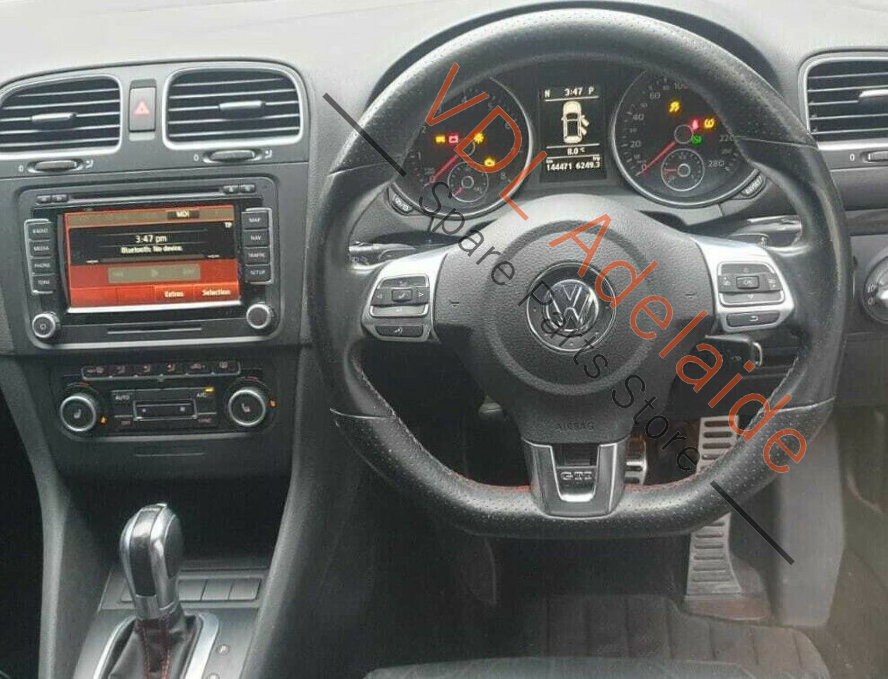 VW Golf GTi Mk6 Linette Black Chrome Dashboard Dash Trim Insert Set for RHD NOR7
