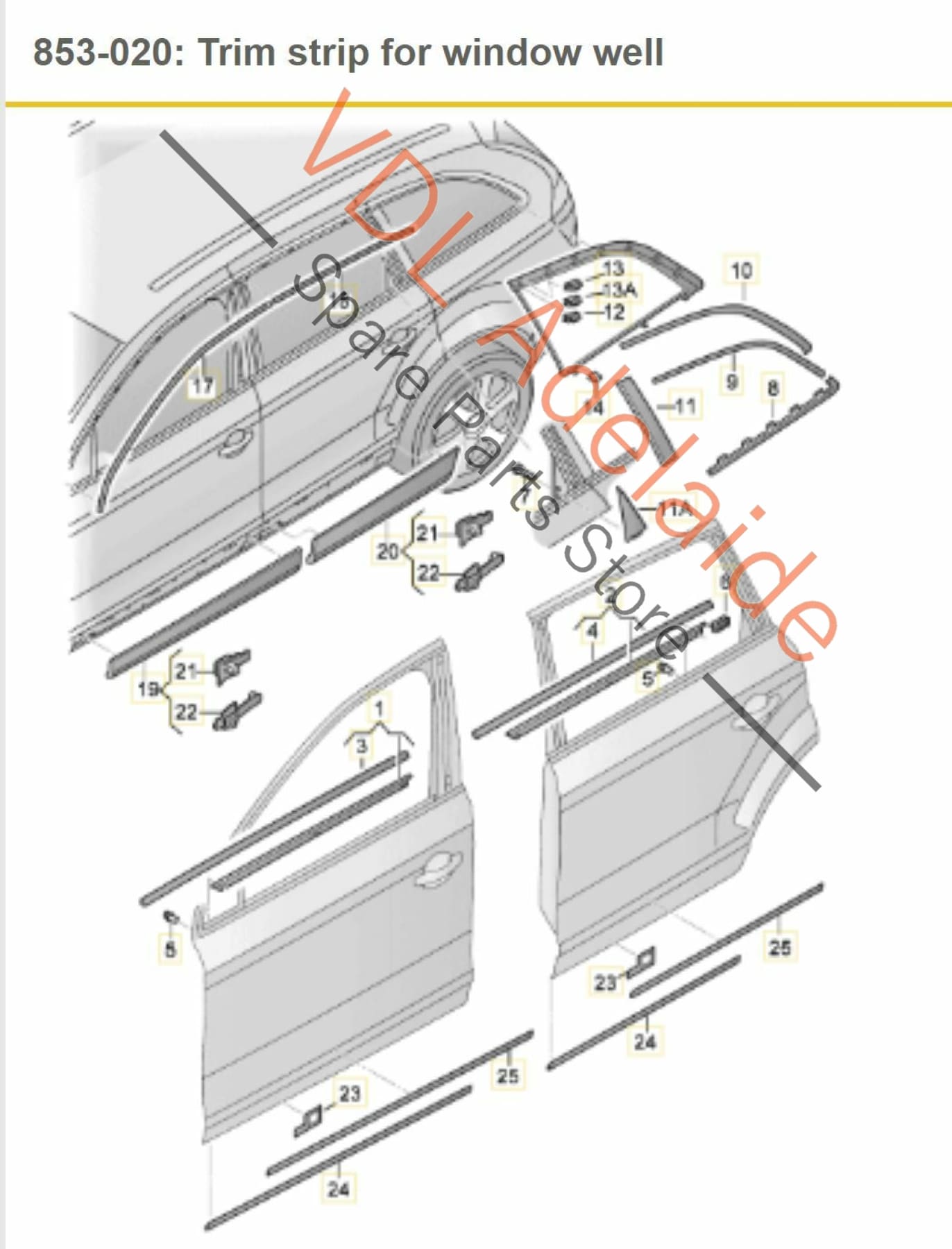 Audi Q7 4L Exterior Window Seal Strip Moulding Chrome Trim Right Rear ROS 4L0853764E
