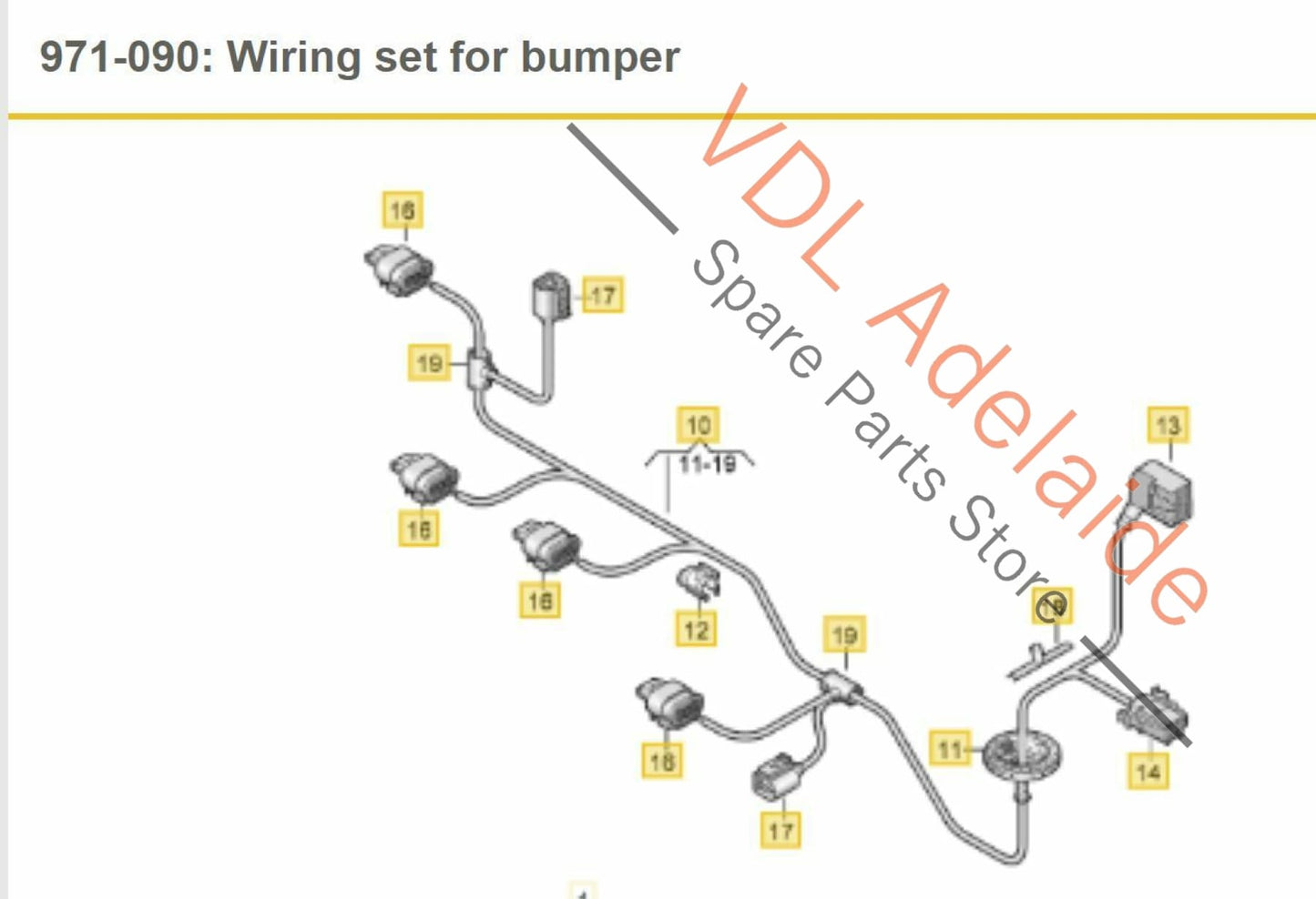 Volkswagen VW Tiguan R 5N Wiring Set for Rear Bumper Parking Sensors PDC JES2 5N0971104M