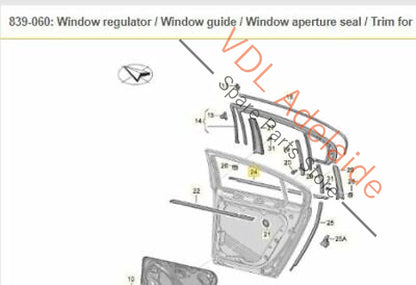 VW Passat R36 B6 3C Rear Left Window Aperture Slot Seal Moulding 3C9839475E PAT1 3C9839475E