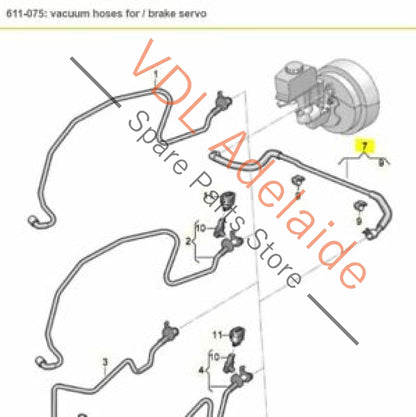 Volkswagen VW Golf R Mk7 Vacuum Hose for Brake Servo 5Q2612041 5Q2612041