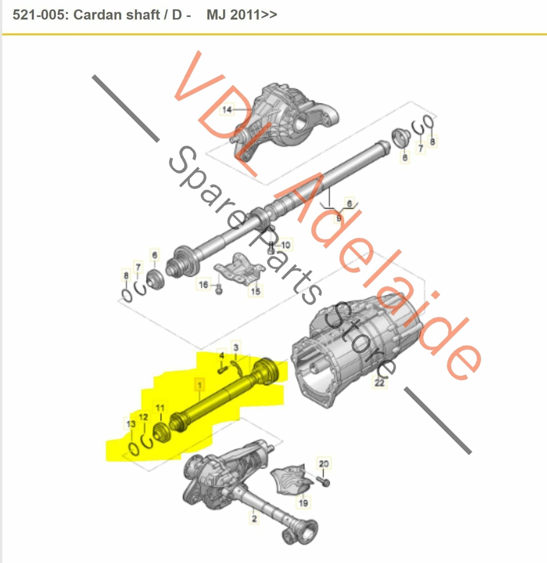 Audi Q7 4L Front Prop Propeller Drive Cardan Shaft Axle 7L8521101C ROS 7L8521101C