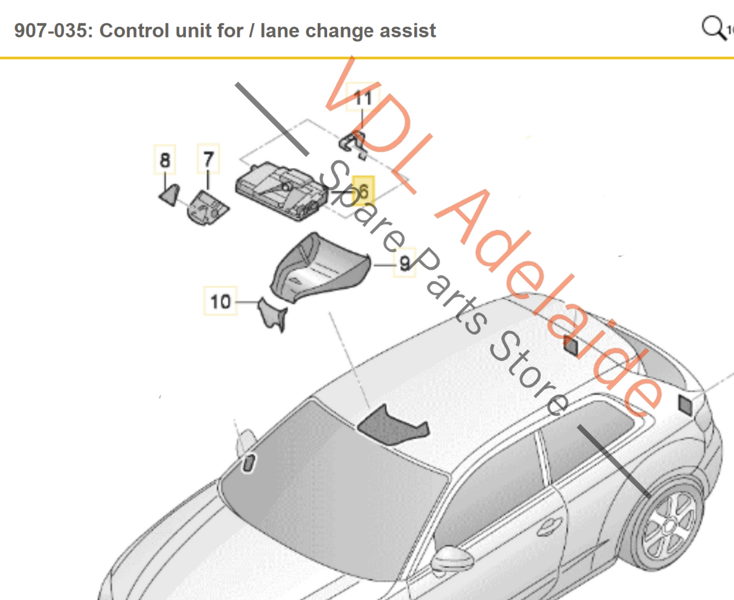 Audi S3 8V Forward Facing Camera for Traffic Sign Recognition Windscreen Mounted