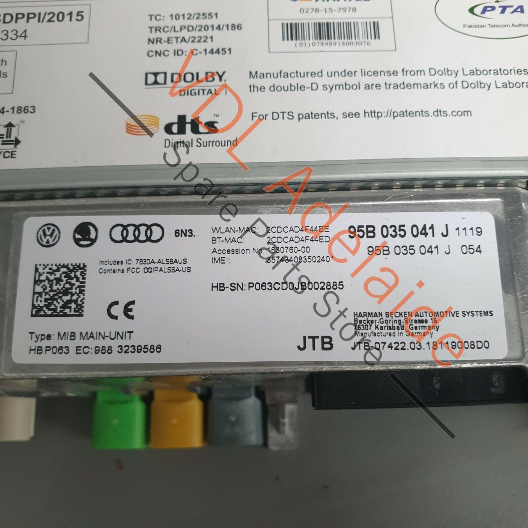 Porsche Macan 95B Audio Central Computer SD Reader Module MIB2 Main Unit Harman 95B035041C6N3