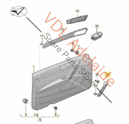 VW Golf MK7 Wagon Door Handle Interior Trim Left Front / Rear 5G0868039A 5G0868039A