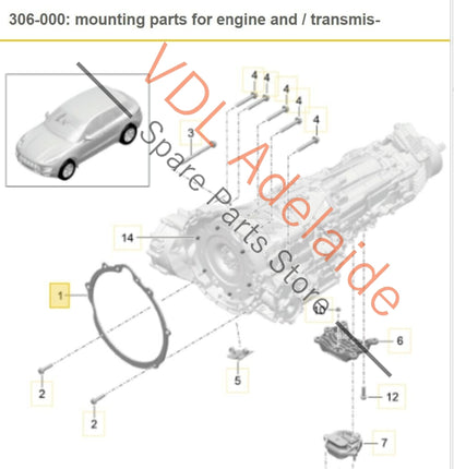 Porsche Macan 95B Gearbox Transmission Spacer Ring Plate 95B301425 95B301425
