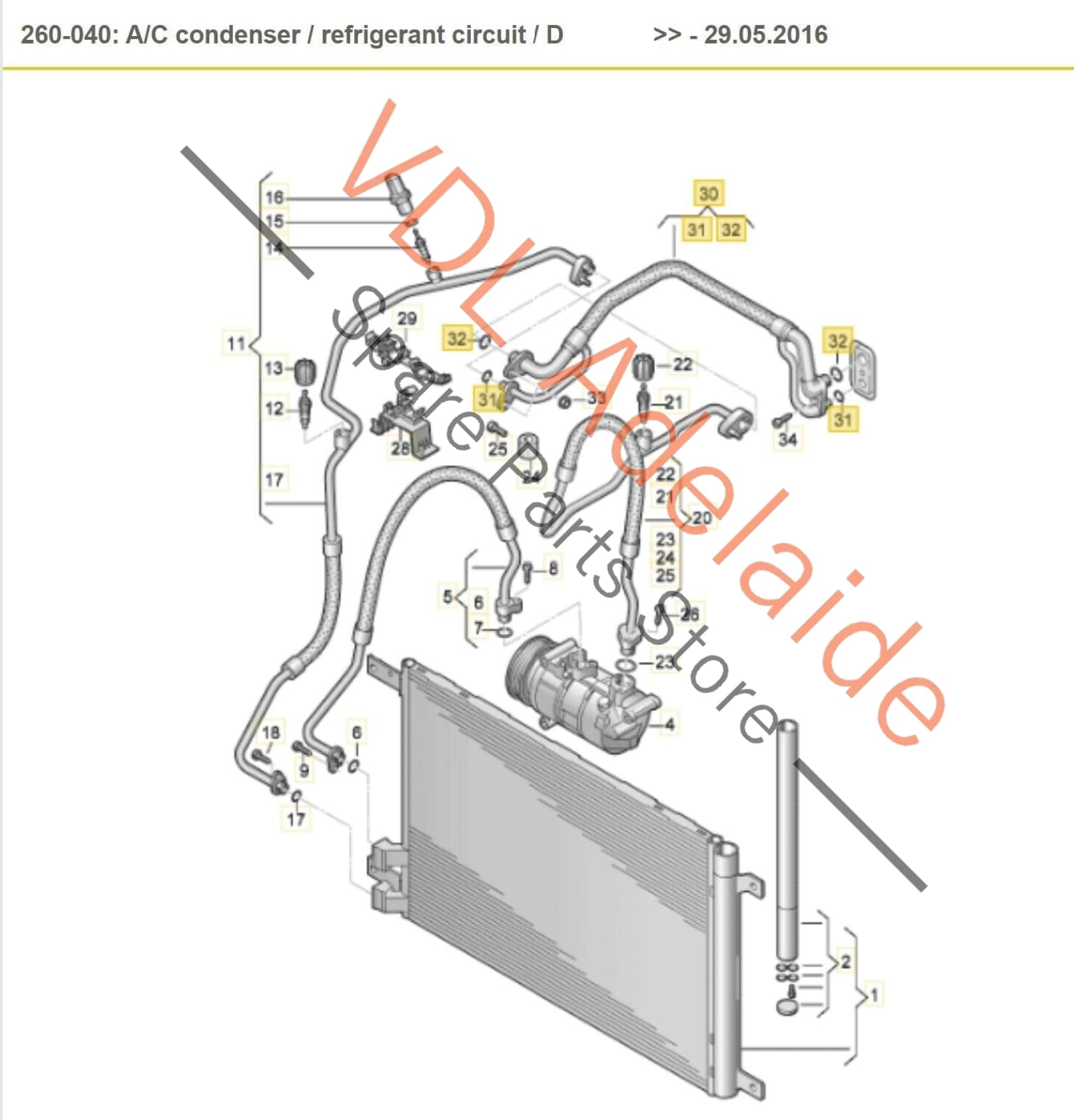 VW Golf MK7 AC Hose Refrigerant Line Firewall to Strut Tower 5Q2816738B for RHD 5Q2816738B