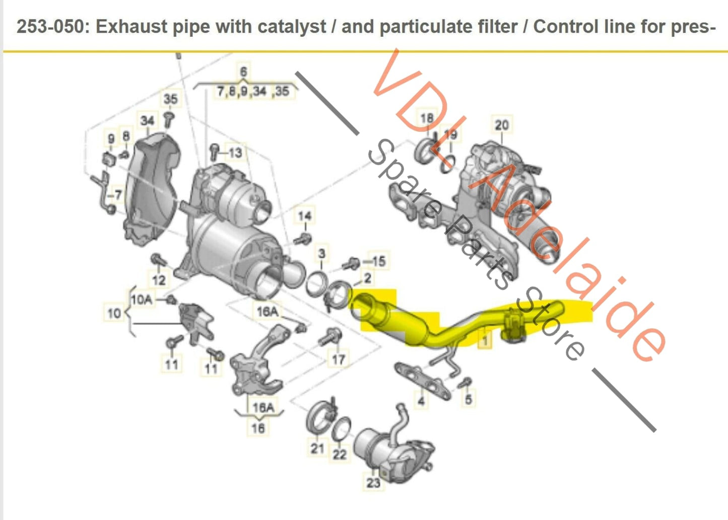 VW Golf MK7 Exhaust Pipe with TDI Control Flap Valve 5Q0253101AS 5Q0253101AS