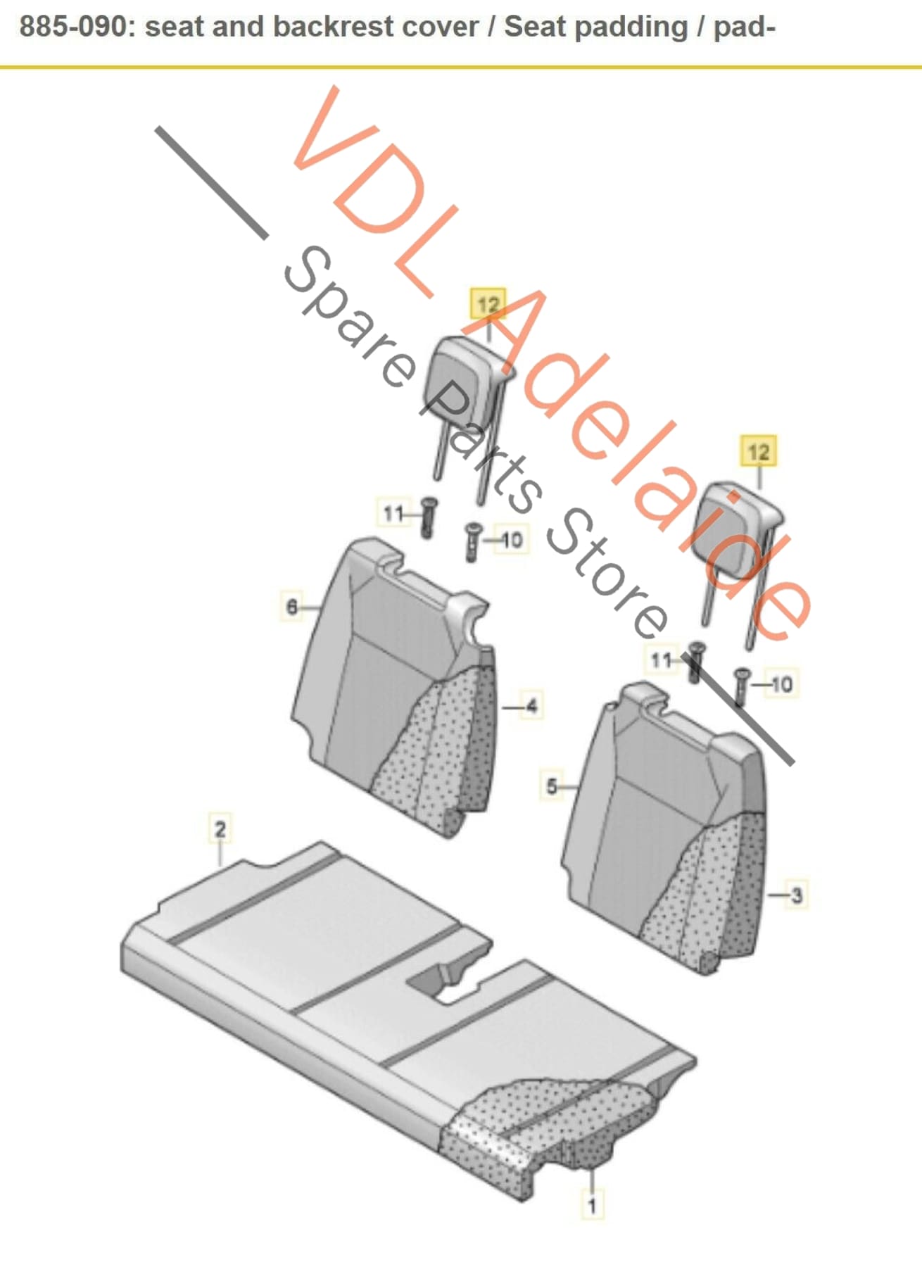 VW Tiguan R Mk2 5NA Allspace Third Row Seat Head Rest Headrest 5NN888901ECMR