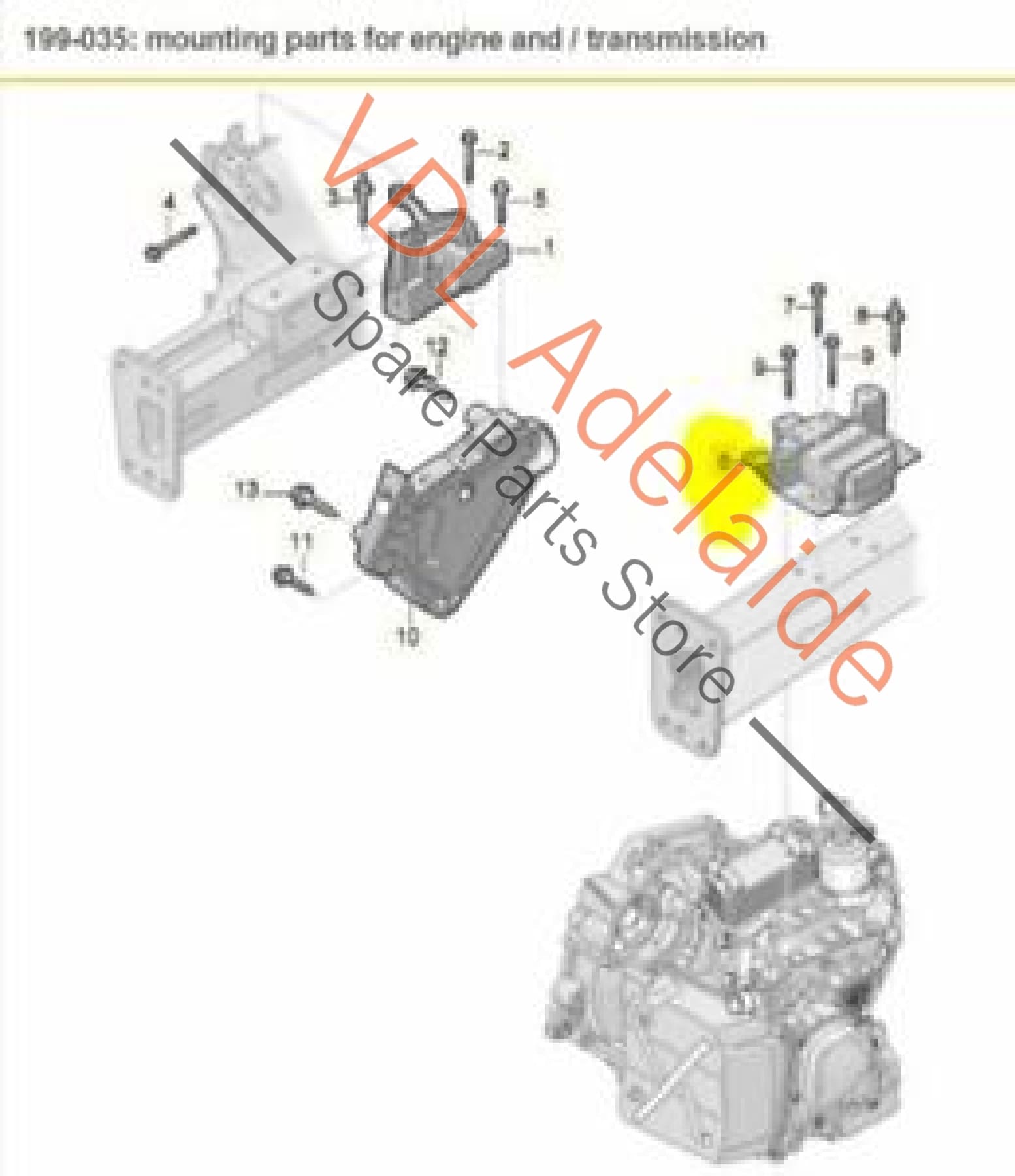 VW Tiguan MQB Mk2 Genuine OEM Gearbox Transmission Mounting 5QA199555G 5QA199555G