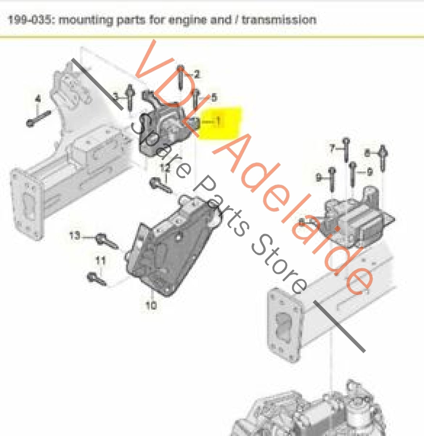 VW Tiguan MQB Mk2 Genuine OEM Engine Mounting 3Q0199262F 3Q0199262E