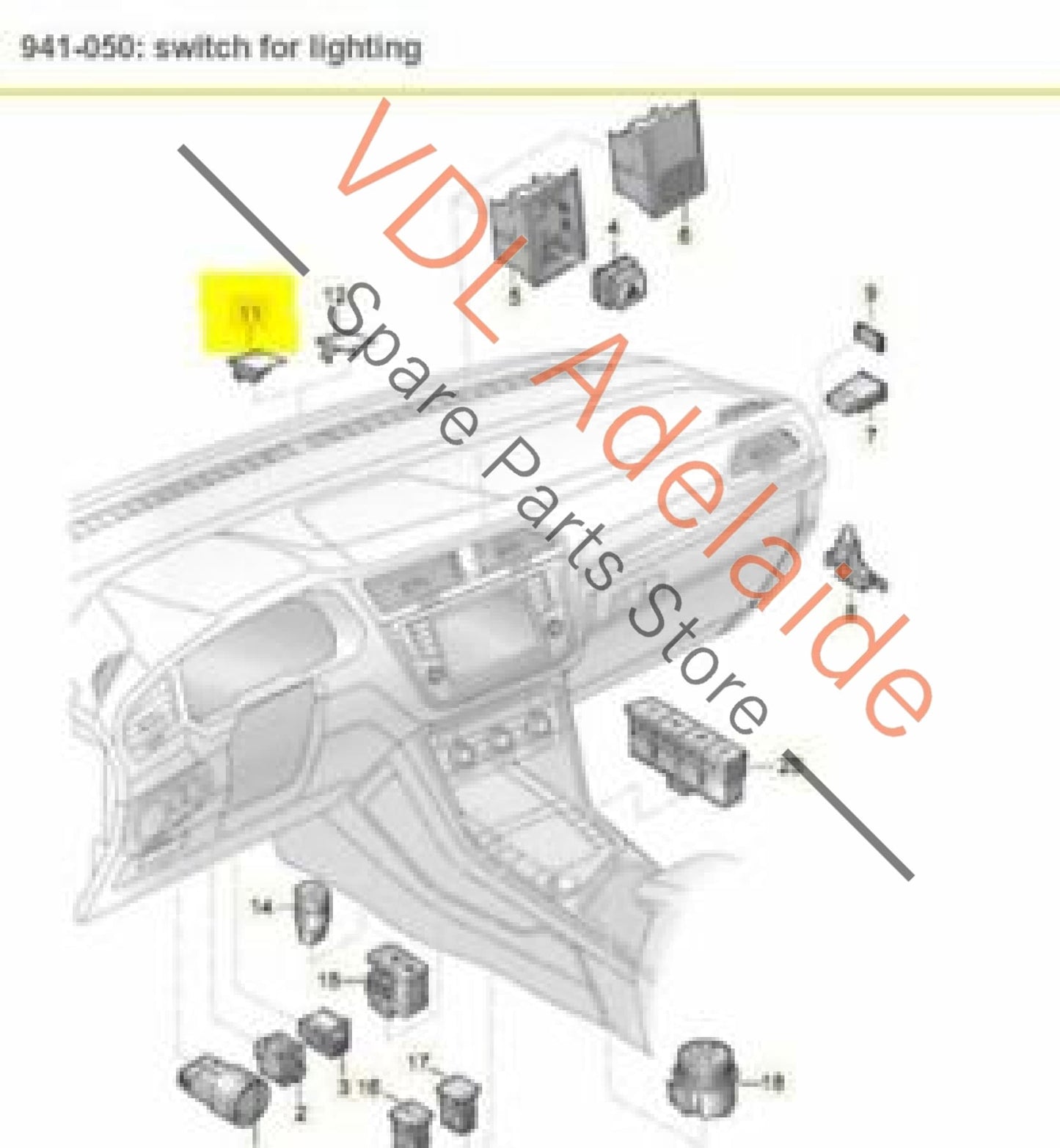 VW Tiguan MQB Mk2 Dashboard Dash Sun Sensor 5NA907451E 5NA907451E