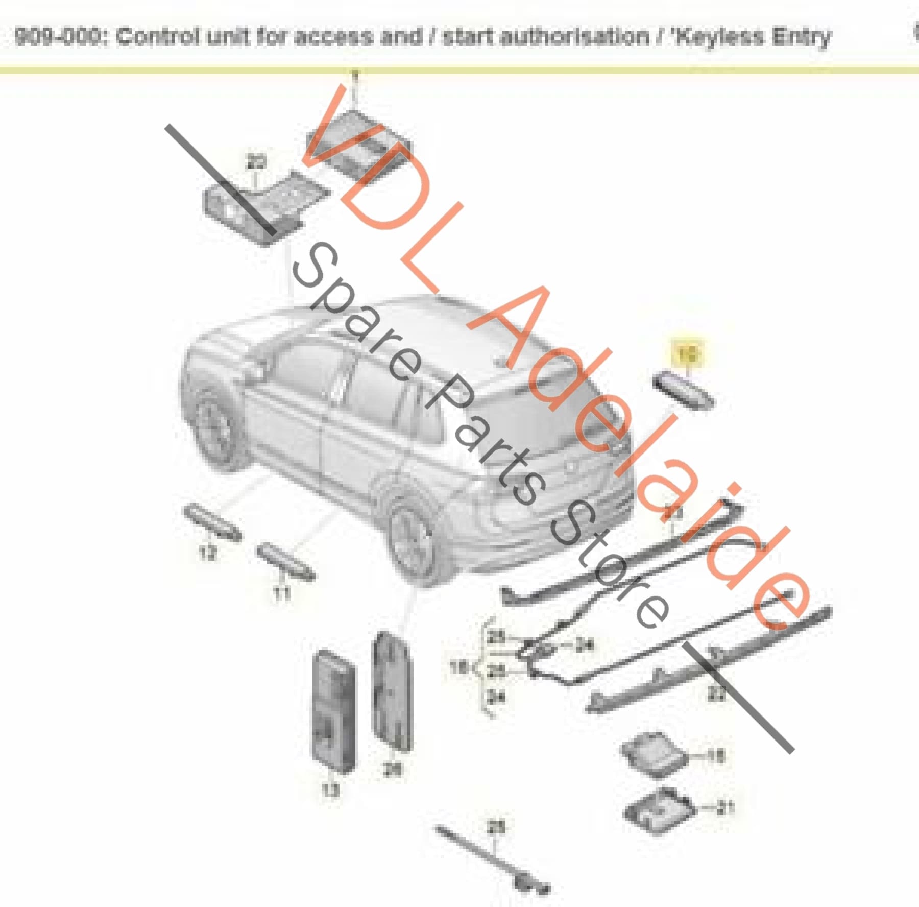 VW Tiguan MQB Mk2 Aerial for KESSY Access & Start Authorisation 5Q0962121 5Q0962121