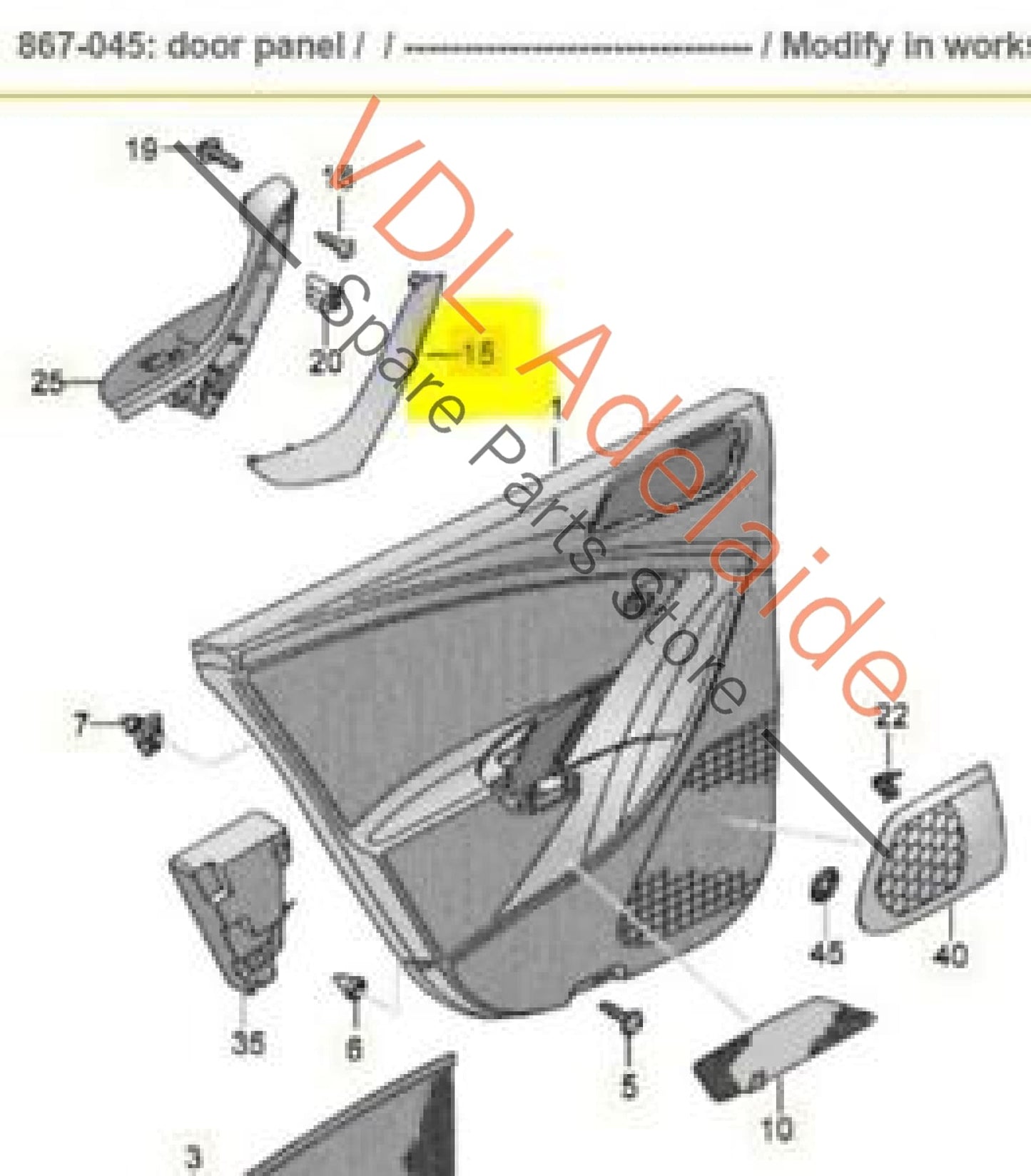 VW Passat R36 B6 3C Rear Right Interior Door Handle Pull Fascia Trim 3C4867372A 3C4867372A