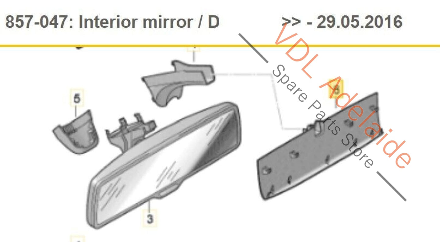 VW Golf R GTi Mk7 Interior Mirror Overhead Switch Cover Trim Black 5G0867927A82V