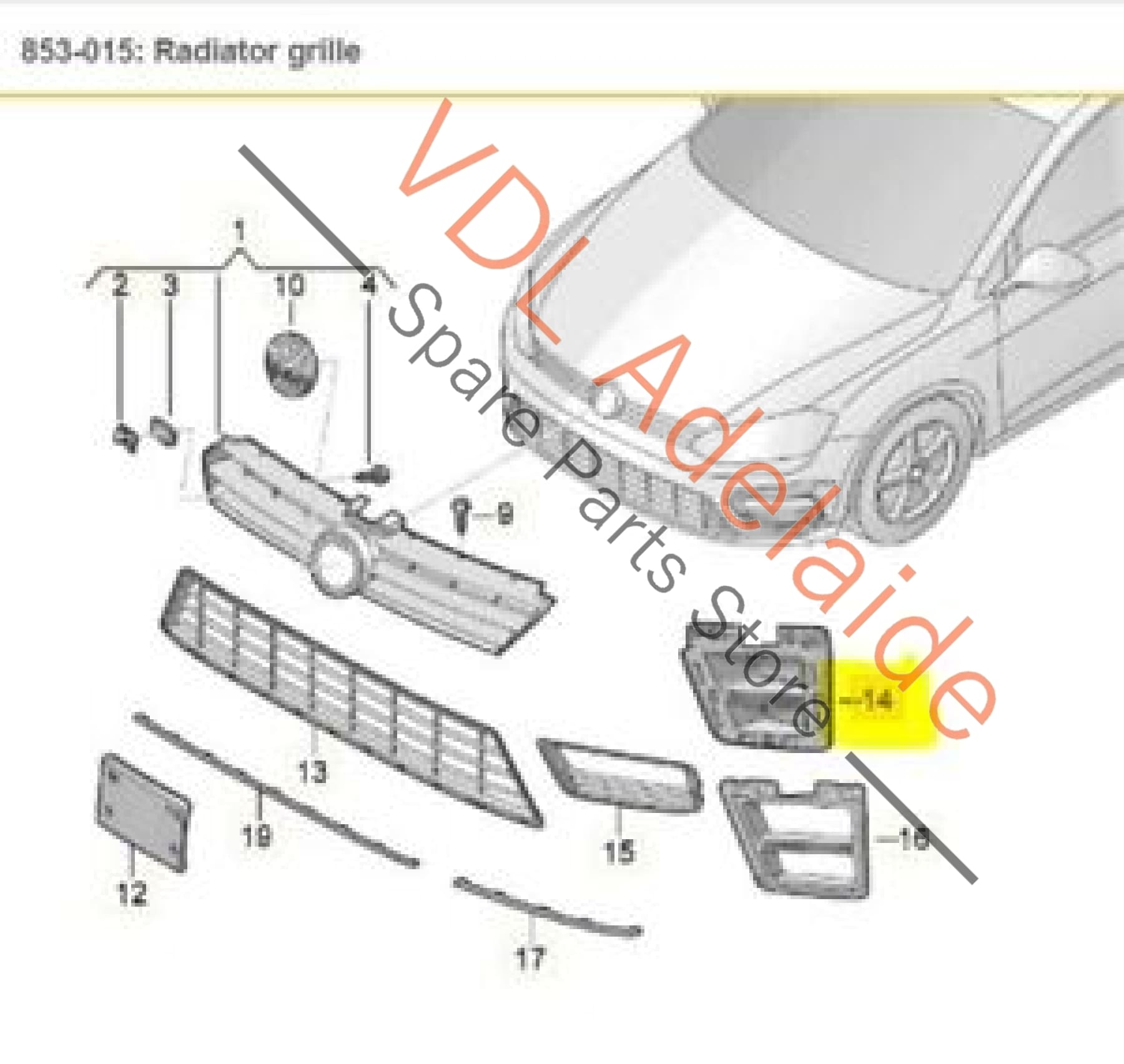 VW Golf R MK7 Front Bumper Right RHS Radiator Lower Vent Backing Closing Element 5G0853950D