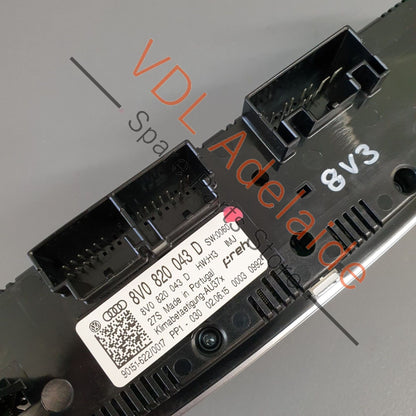 Audi RS3 8V Climatronic Air-Conditioning AC Control & Display Switch Panel