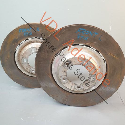 Porsche Panamera Turbo 971 Pair of Front 410mm Brake Disc Rotors Slotted 971615301D