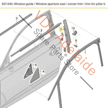 Audi RS3 8V Sportback Front Left Exterior Trim for B-Pillar 8V4837901A5FQ