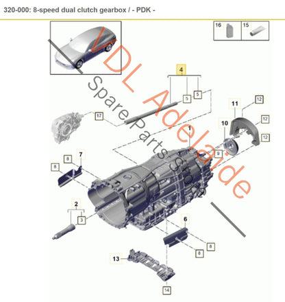 Porsche Panamera Turbo 971 Transmission Connecting Shaft 9A730720300