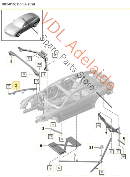 Porsche Panamera Turbo 971 Right Front Reinforcement Brace Bracket 9A780547801