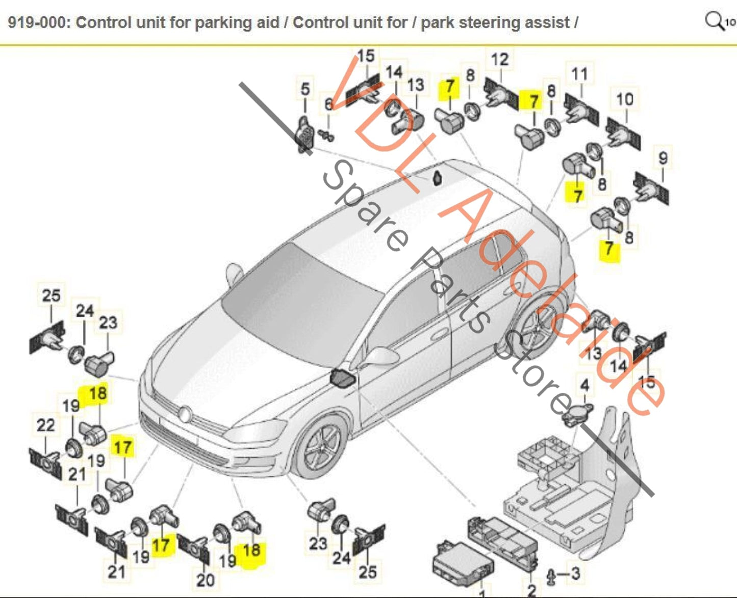 VW Golf 7 Einparkhilfe PDC Sensor Parksensor 34D919275A Farbe LC9A  ✓ORIGINAL®VW