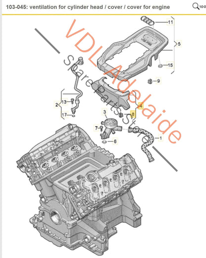 Audi A8 4H 4.2V8 Trim Cover Panel for Intake Manifold front of Engine 079103925N