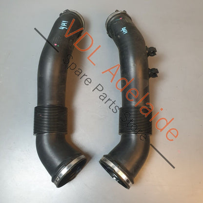 Audi A8 4H 4.2 V8 Left & Right Air Intake Pipe from Air Filter 4H0129615D