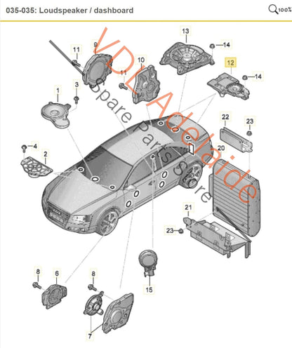 Audi A8 4H Rear Surround Speaker For Premium Bang & Olufsen Sound System #2 4H0035826