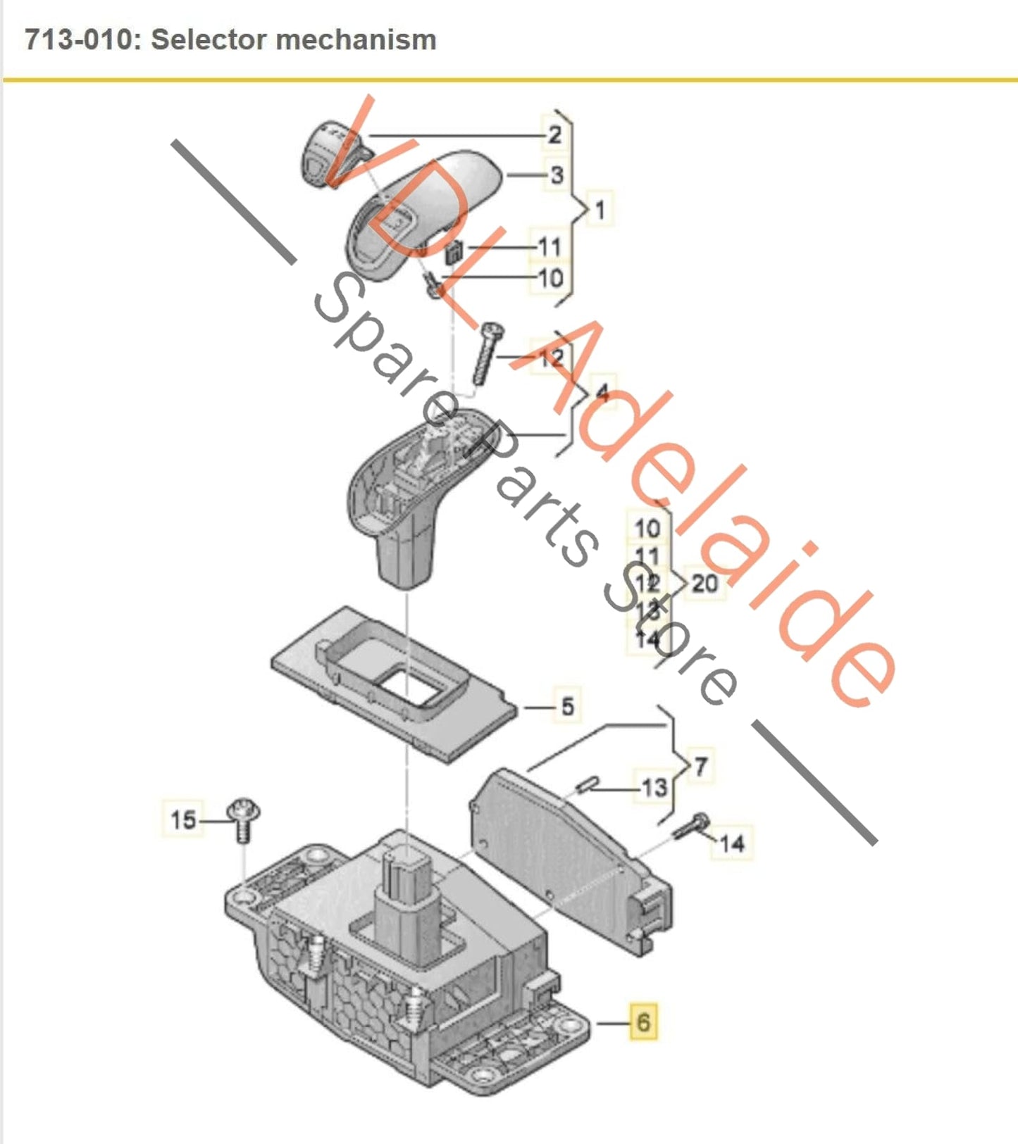 Audi A8 4H Gear Selector Shifter Handle Lever with Sensor for RHD 4H2927731