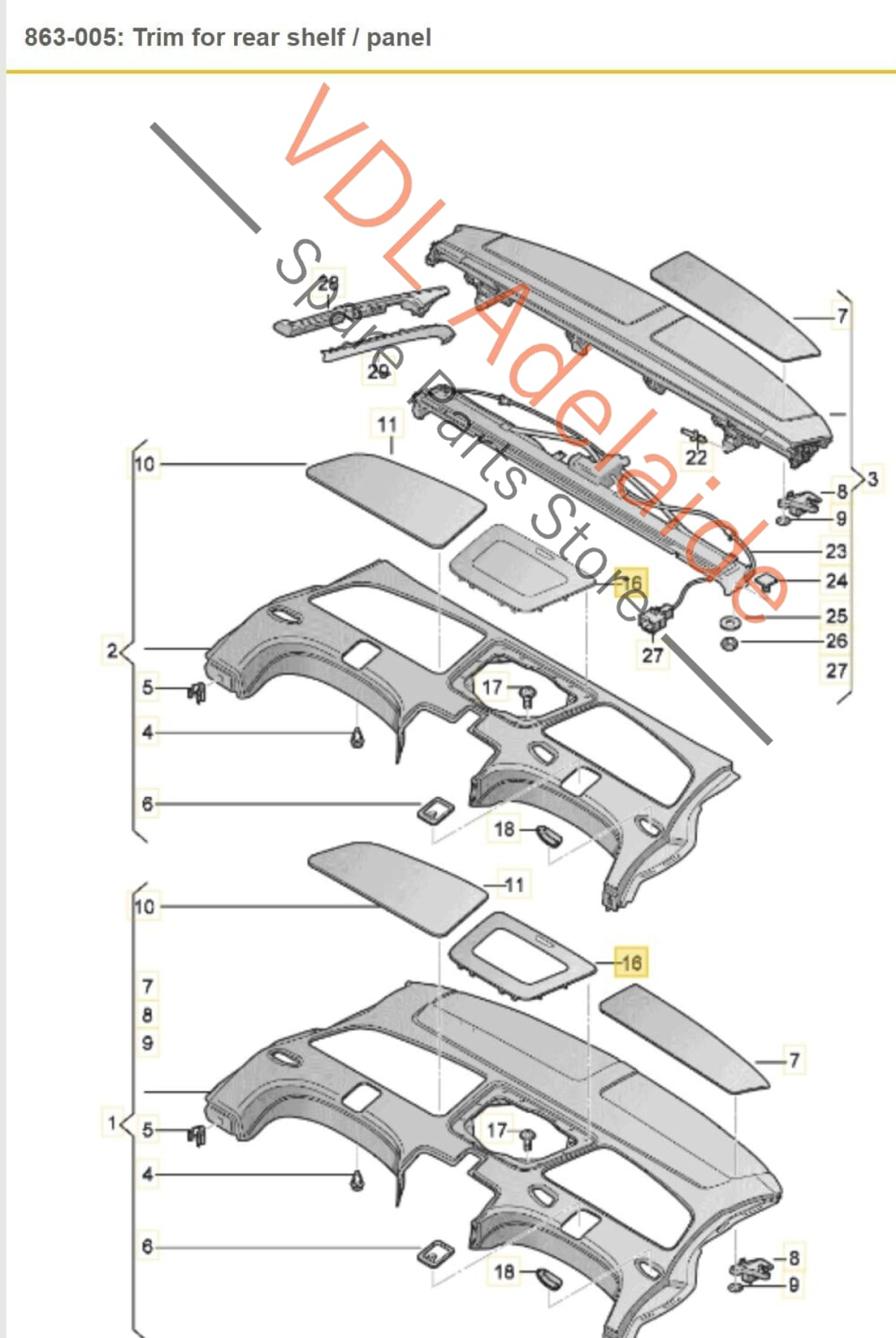 Audi A8 4H Rear Parcel Tray Speaker Cover Trim Bass Middle Centre 4H0035435B DC1 4H0035435B