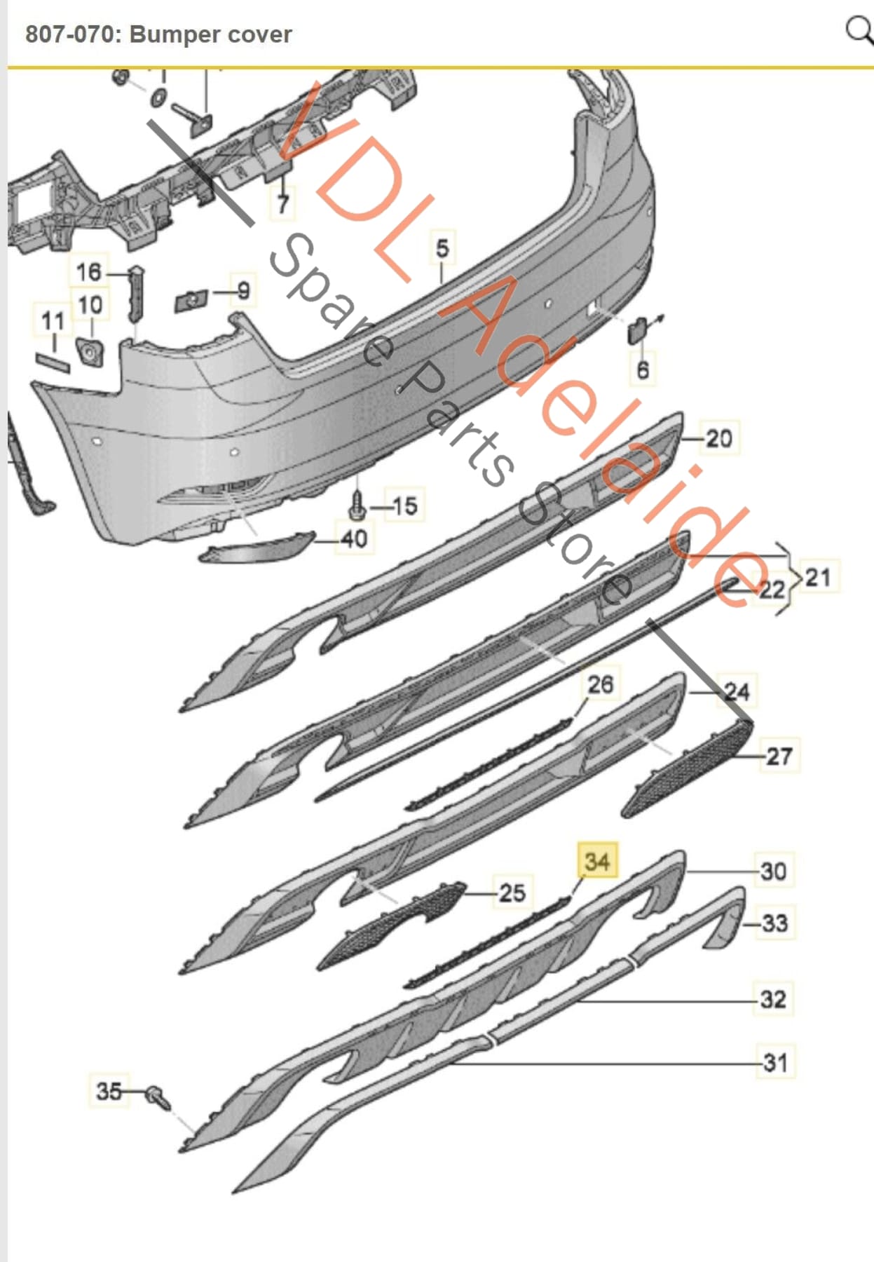 Audi S3 8V.5 Rear Bumper Centre Trim Insert 8V3807833B