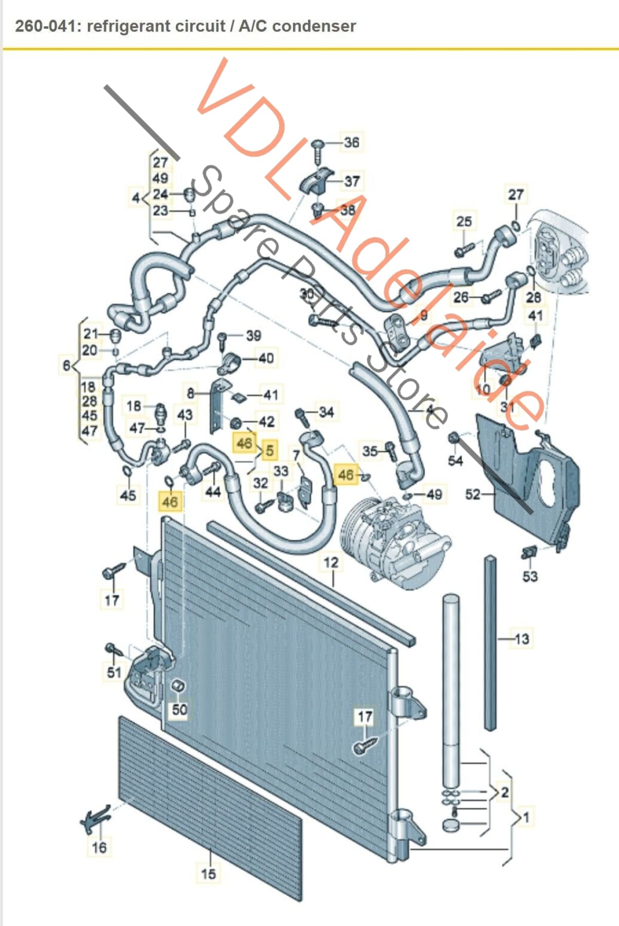 VW Golf MK5 R32 AC Compressor to Condenser Refrigerant Hose Pipe 1K0820721BH 1K0820721BH