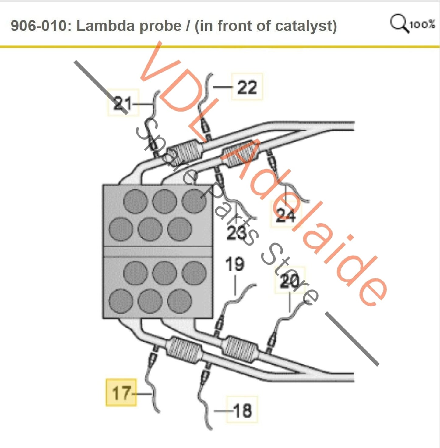 VW R36 Passat 3C B6  Front Left Before Cat Lambda Probe O2 Sensor 022906262AN 022906262AN