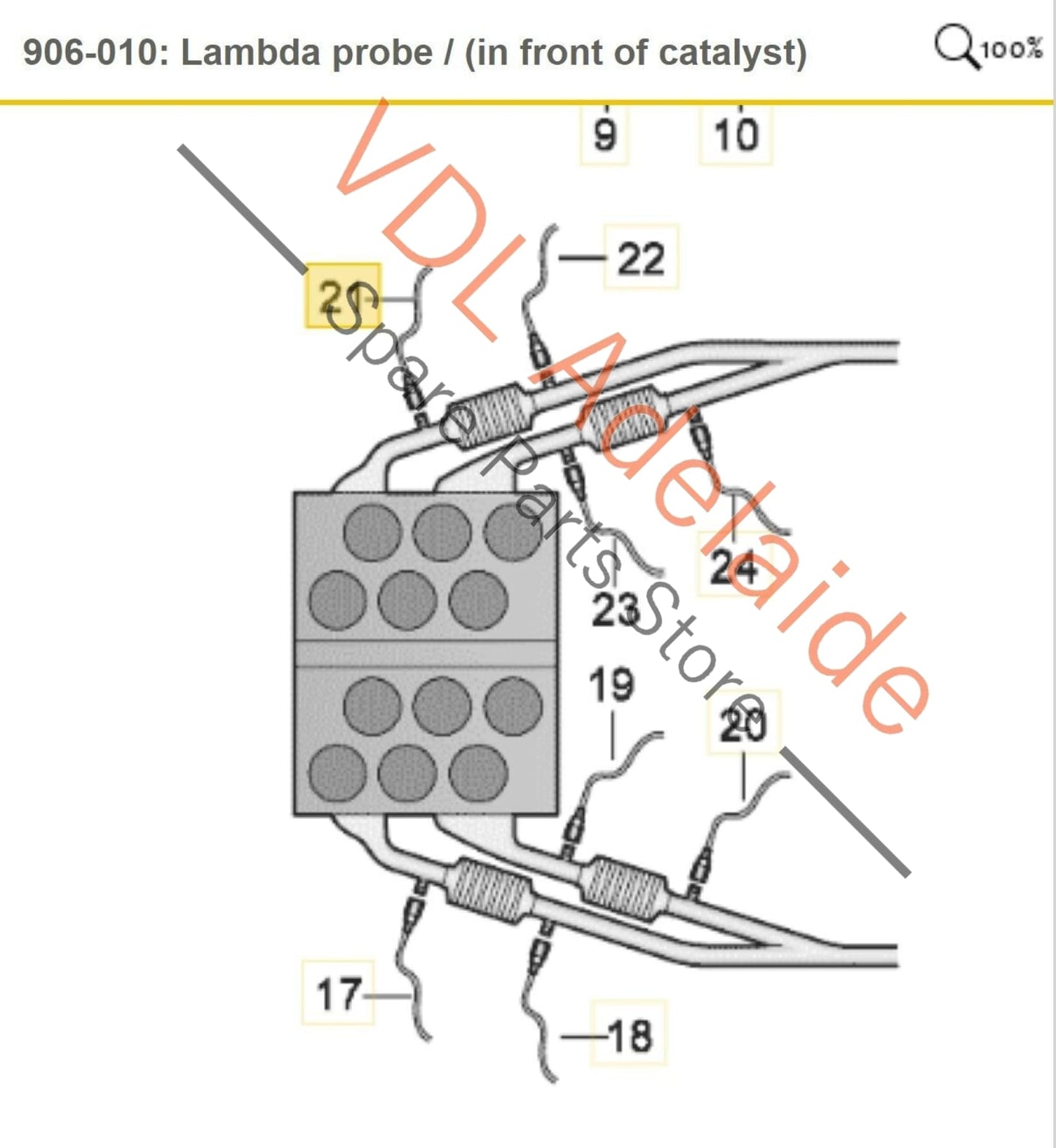 VW R36 Passat 3C B6  Front Right Before Cat Lambda Probe O2 Sensor 022906262AM 022906262AM