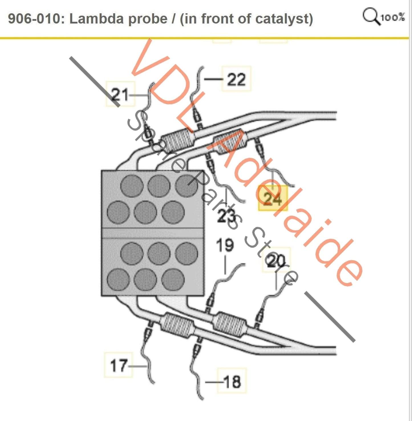 VW R36 Passat 3C B6 Rear Right After Cat Lambda Probe Oxygen Sensor 022906262BR 022906262BR