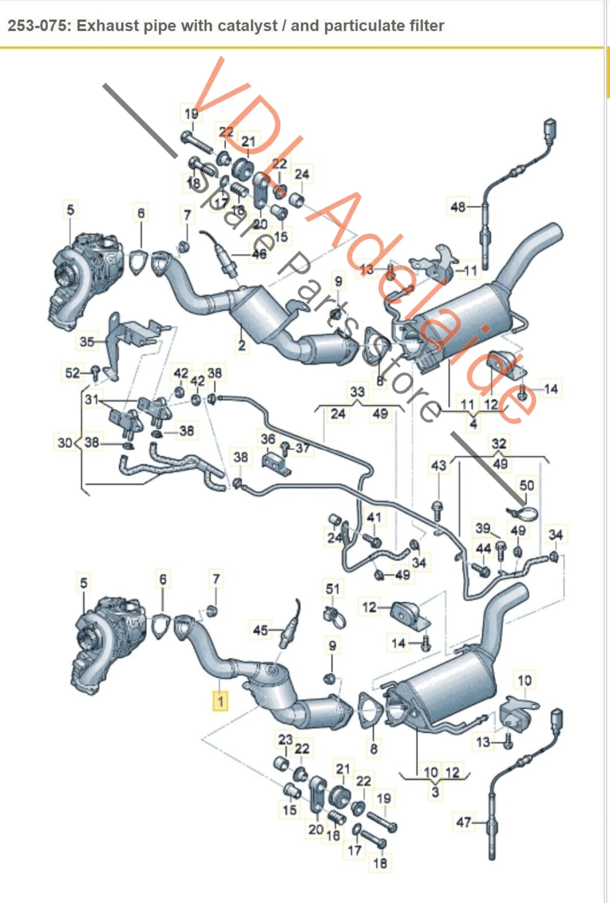 Audi Q7 6.0L V12 4L Left Side Diesel Catalytic Converter 4L0254300CX 4L0254300CX