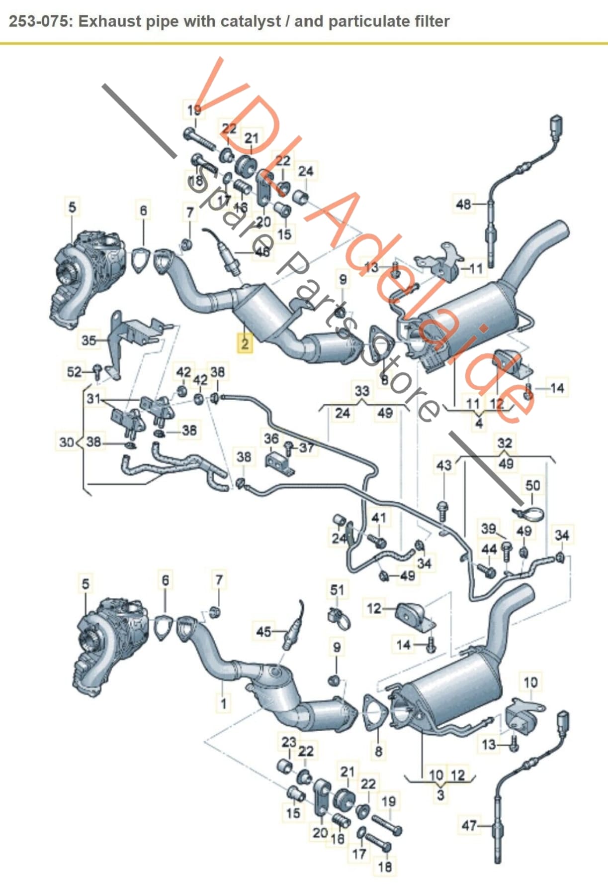 Audi Q7 6.0L V12 4L Right Side Diesel Catalytic Converter 4L0254350CX 4L0254350CX