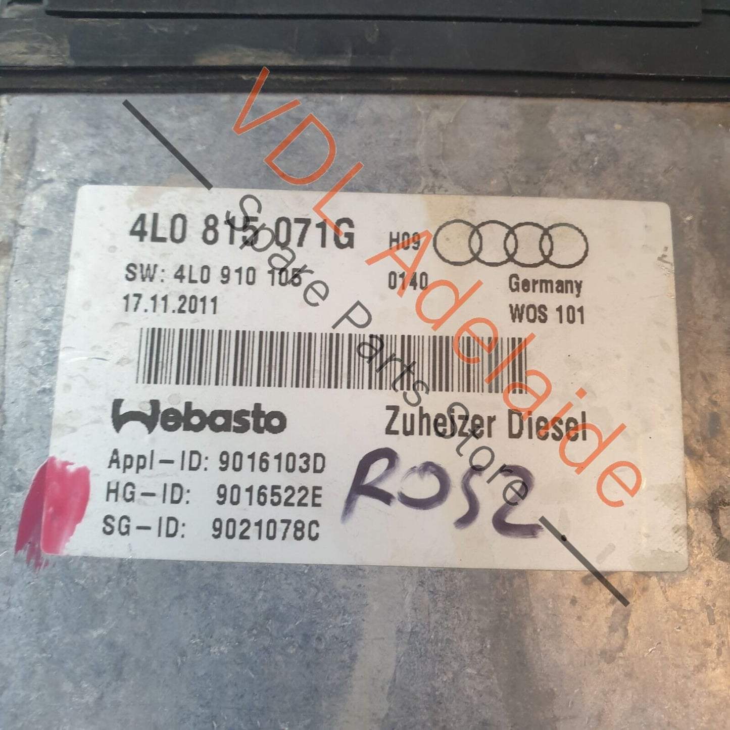 Audi Q7 6.0L V12 4L Diesel Heater 4L0815071G 4L0815071G