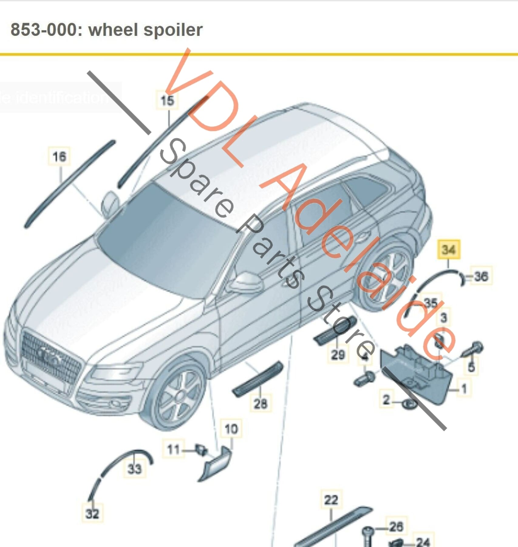 Audi Q7 6.0L V12 4L Right Rear Wheel-Arch Widening Panel Spoiler Trim 4L0853818D 4L0853818D