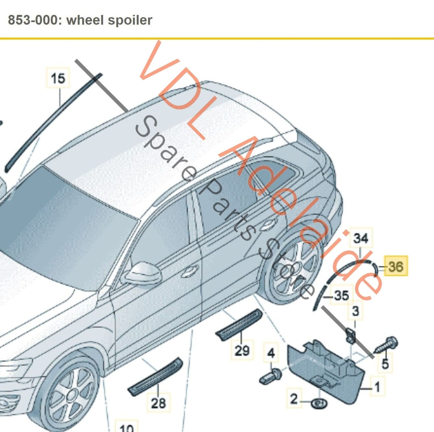 Audi Q7 6.0L V12 4L Right Rear Wheel-Arch Widening Panel Spoiler Trim 4L0853828C 4L0853828C